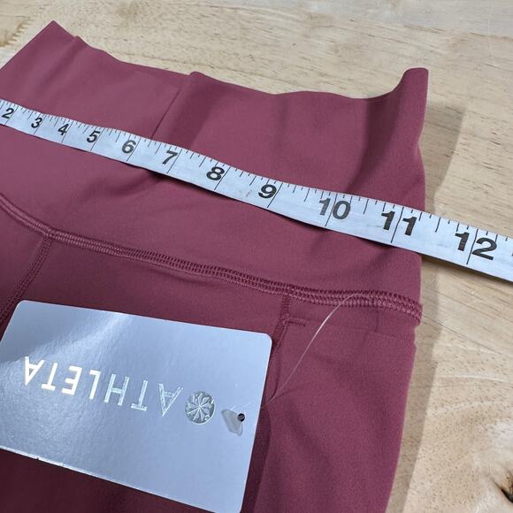 Athleta Transcend Stash Crop Straight Leg Berry Rose Women's Size Small NWT - Picture 9 of 11